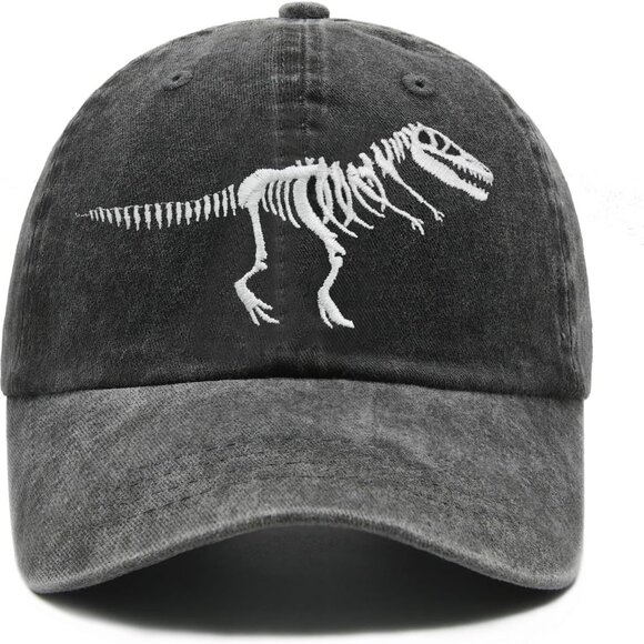 Women's Denim Dinosaur Baseball Cap Embroidered Adjustable Casual Hat - Picture 1 of 7